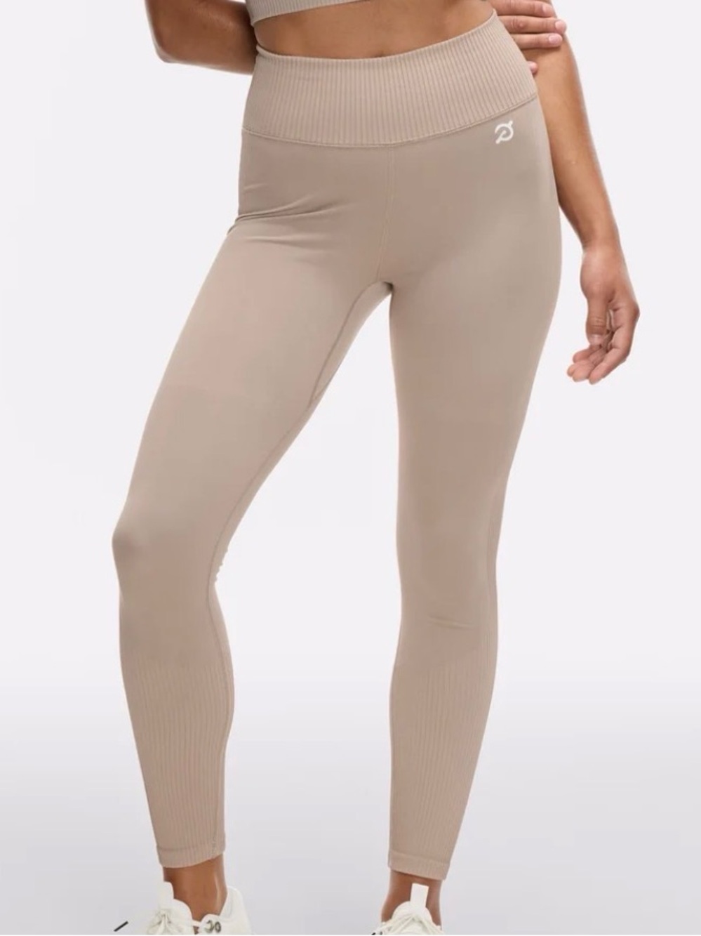 NWT Peloton Seamless High Rise Ribbed Leggings in Taupe / Tan - XS/S
